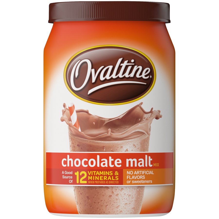 slide 4 of 7, Ovaltine Chocolate Malt Powdered Drink Mix for Hot and Cold Milk Canister - 12 oz, 12 oz