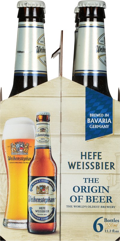 slide 4 of 4, Weihenstephan Bavarian Style Hefe Weissbier Beer 6 - 330 ml Bottles, 6 ct; 11 oz