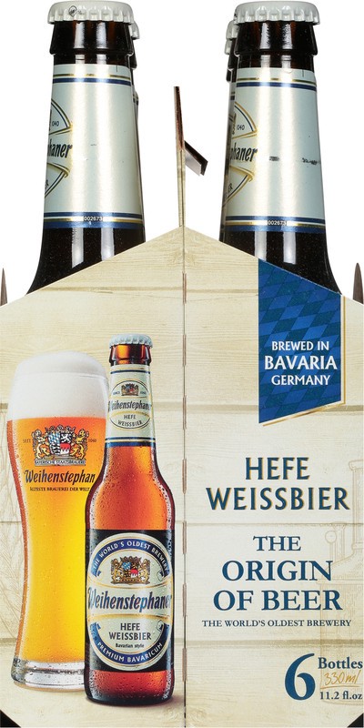 slide 3 of 4, Weihenstephan Bavarian Style Hefe Weissbier Beer 6 - 330 ml Bottles, 6 ct; 11 oz