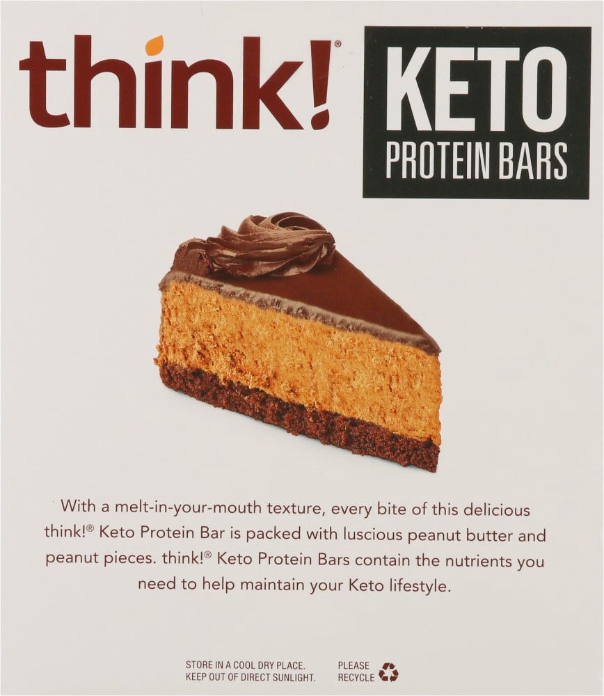 slide 2 of 5, thinkThin think! Keto Protein Chocolate Peanut Butter Bars - 5ct, 5 ct