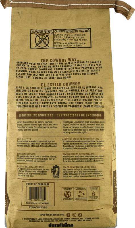 slide 2 of 4, Cowboy Charcoal Cowboy Lump Charcoal, 100% Natural, Mixed Hardwood, 8.8 lb