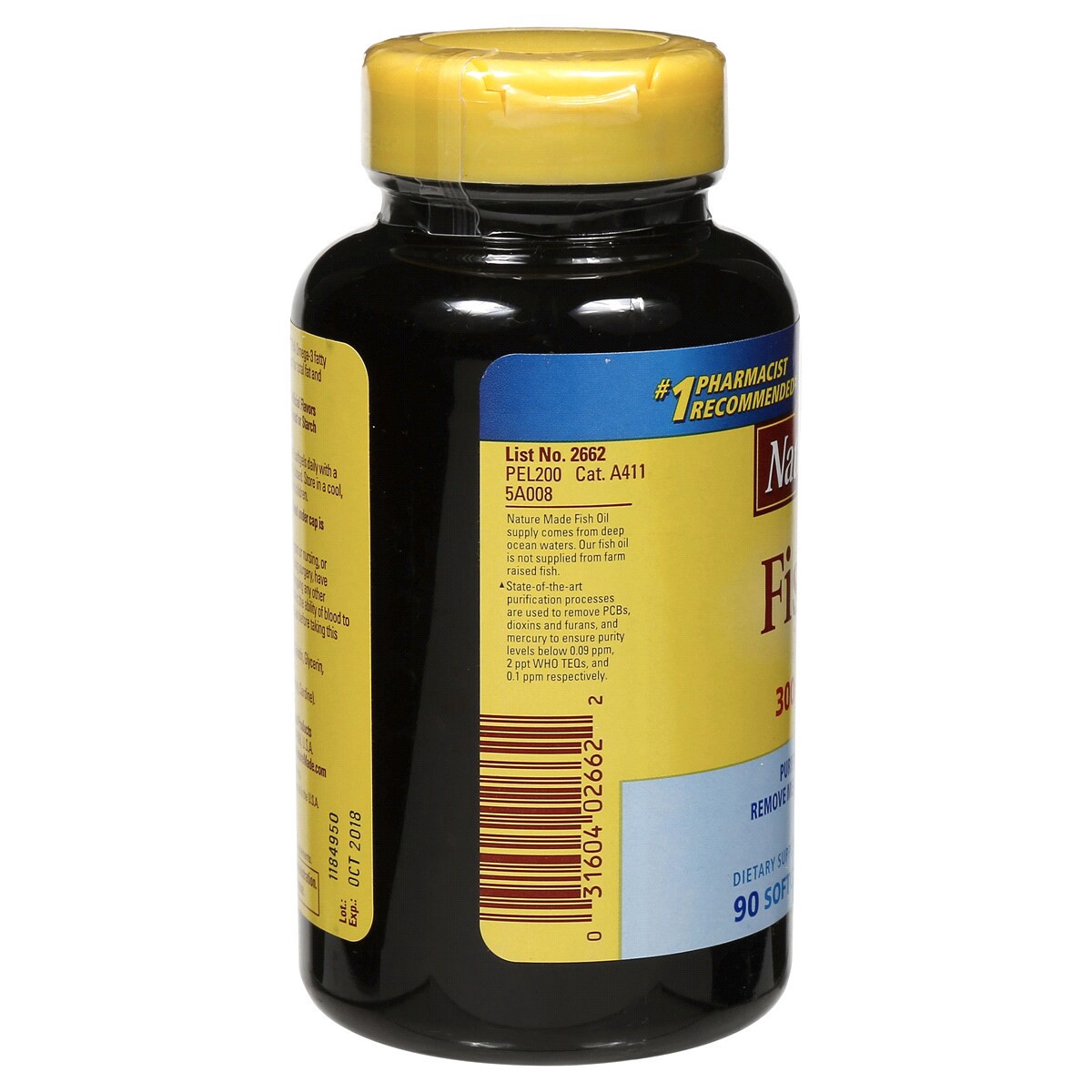 slide 2 of 3, Nature Made Fish Oil 1000 mg Softgels, 90 Count, 90 ct