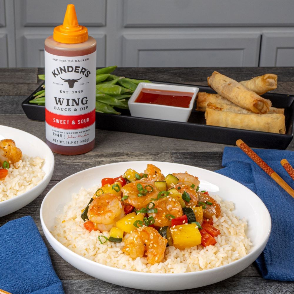 slide 3 of 4, Kinder's Sweet & Sour Wing Sauce & Dip, 16.9 oz