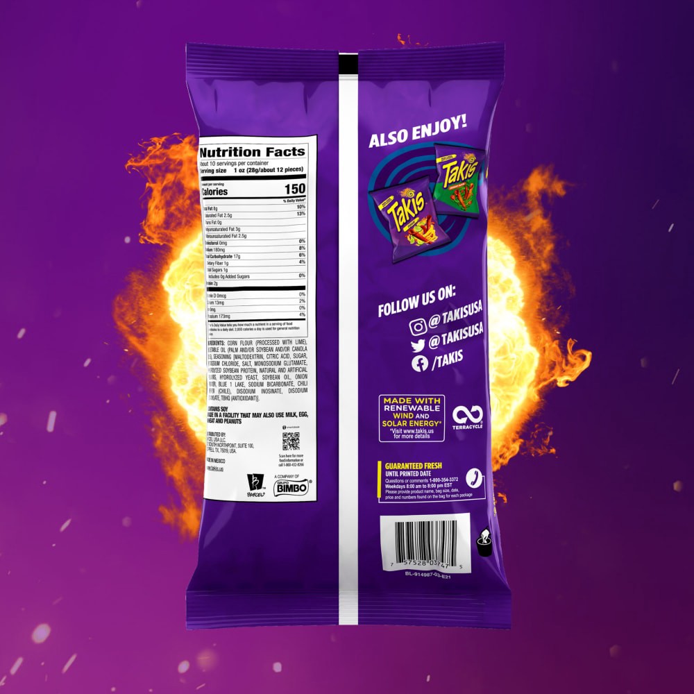 slide 6 of 6, Takis Extreme Blue Heat Tortilla Chips 9.9 oz, 9.9 oz