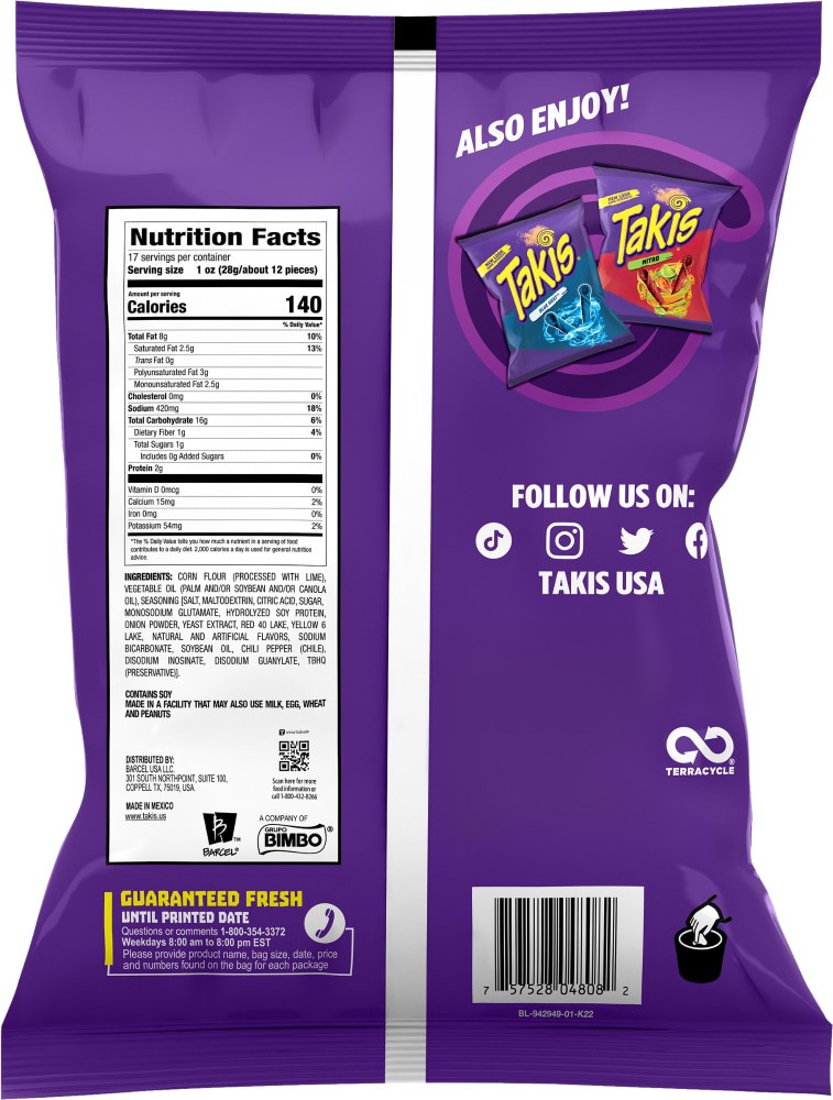 Takis Fuego Tortilla Chips Fiesta Size Bag - 17oz 17 oz | Shipt