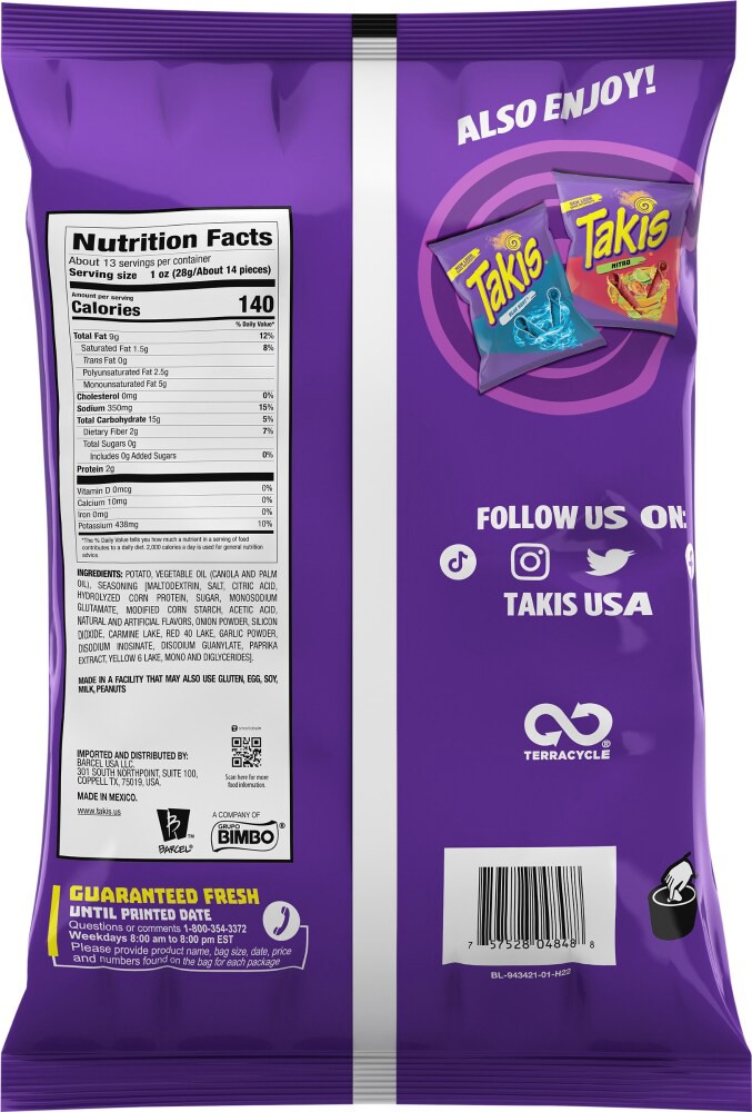 slide 2 of 2, Takis Waves Fuego, 12.5 oz