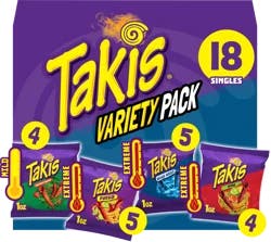 Takis Assorted Tortilla Chips Variety Pack 18 - 1 oz Packages
