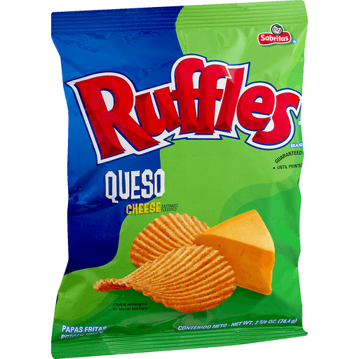 slide 2 of 9, Ruffles Queso Cheese Potato Chips, 2.625 oz