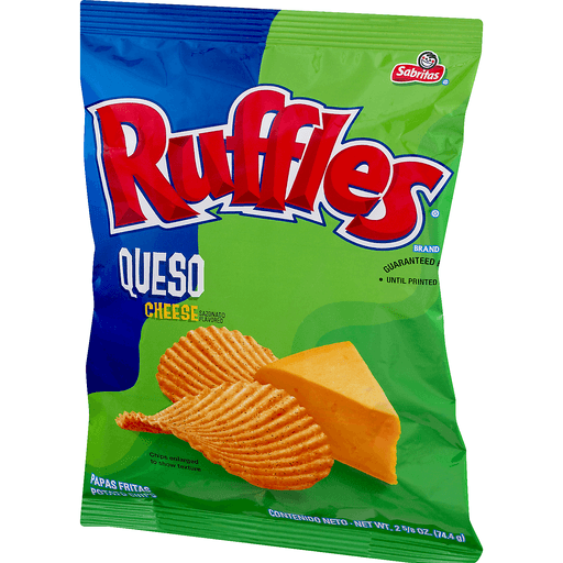 slide 3 of 9, Ruffles Queso Cheese Potato Chips, 2.625 oz