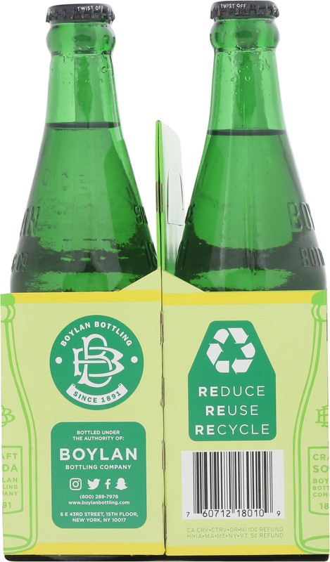 slide 5 of 5, Boylan Bottling 100% Pure Cane Sugar Lemon Lime Soda 4 - 12 fl oz Bottles, 4 ct
