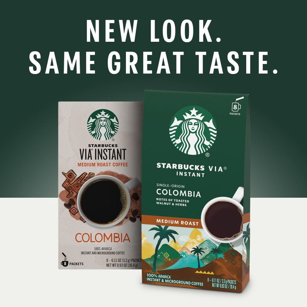 slide 3 of 5, Starbucks Via Instant Colombia Medium Roast Instant Coffee Packets, 8 ct, 8 ct