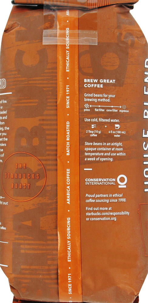 slide 3 of 4, Starbucks House Blend Medium Roast Whole Bean Coffee, 16 oz