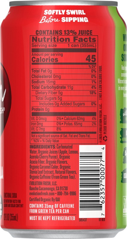 slide 3 of 5, Evolution Fresh Black Cherry Cola Organic Real Fruit Soda - 12 fl oz Can, 12 fl oz