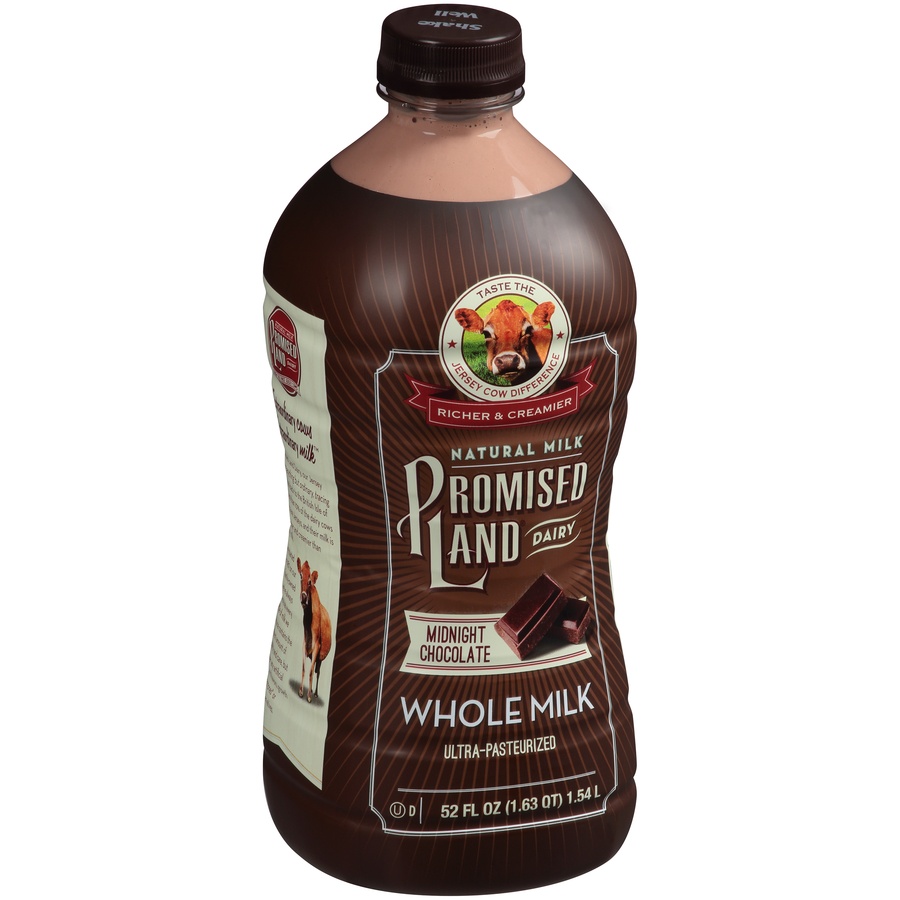 slide 3 of 11, Promised Land Dairy Midnight Chocolate Flavored Whole Milk, 52 fl oz