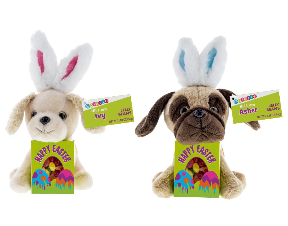 slide 1 of 1, Galerie Assorted Puppie Plush & Jelly Bean Box, 1 ct