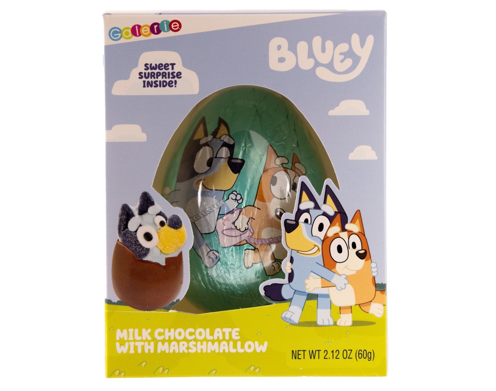 slide 1 of 1, Galerie® Bluey Milk Chocolate With Marshmallow Egg Easter Candy Box, 2.12 oz