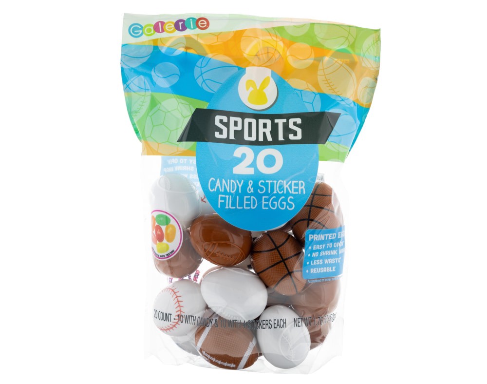 slide 1 of 1, Galerie Candy & Sticker Filled Eggs, 20 ct