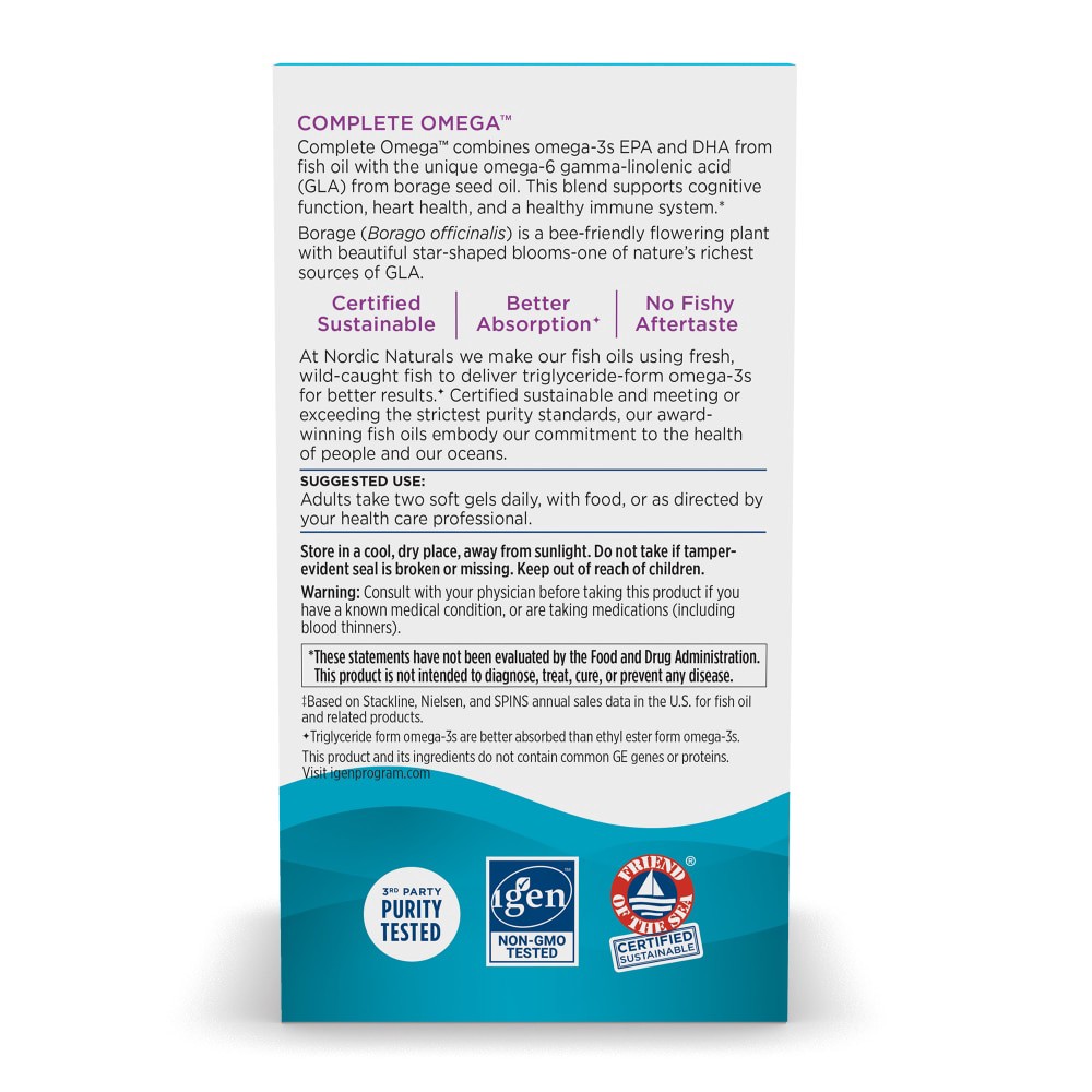 slide 5 of 5, Nordic Naturals Complete Omega Lemon  Soft Gels, 60 ct