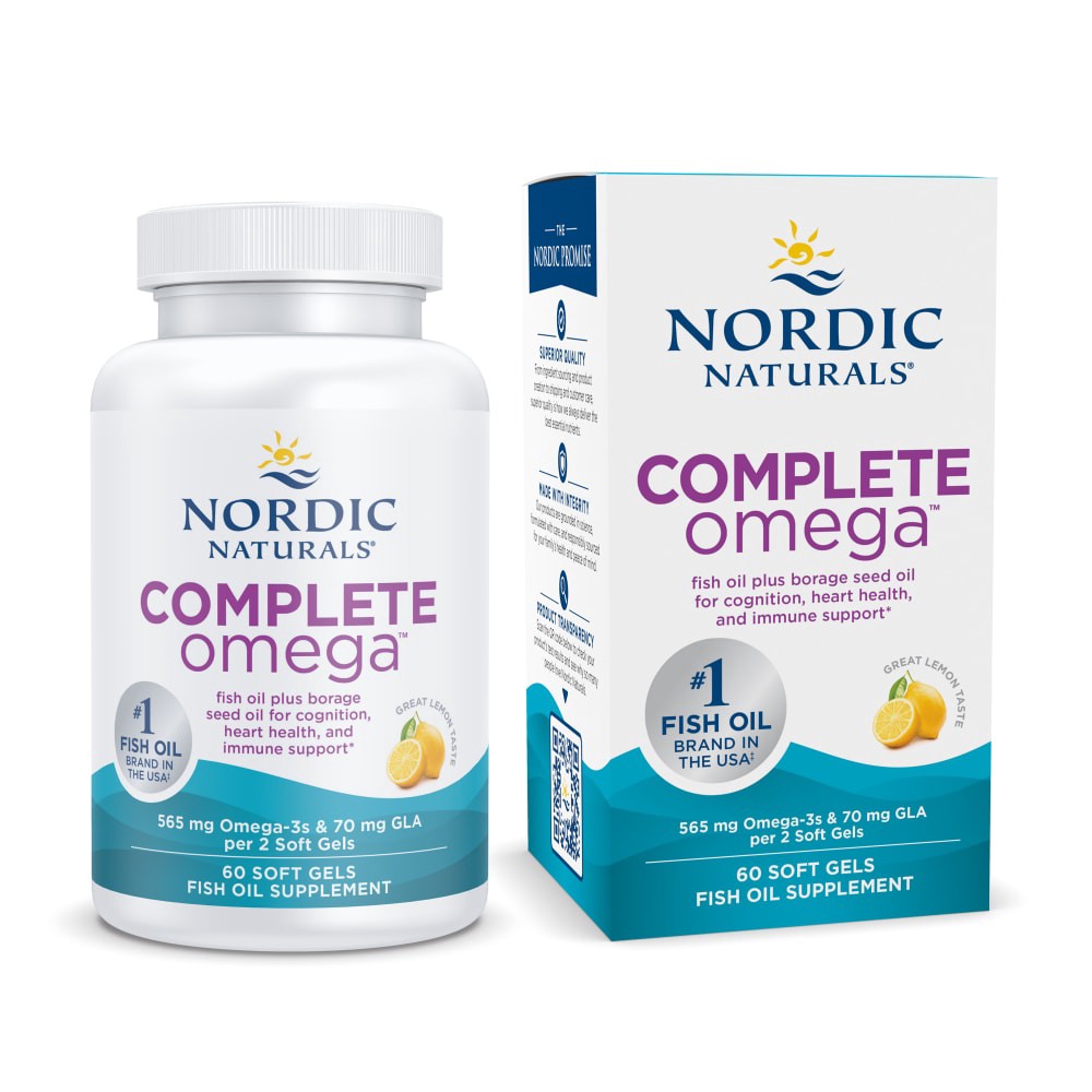 slide 3 of 5, Nordic Naturals Complete Omega Lemon  Soft Gels, 60 ct
