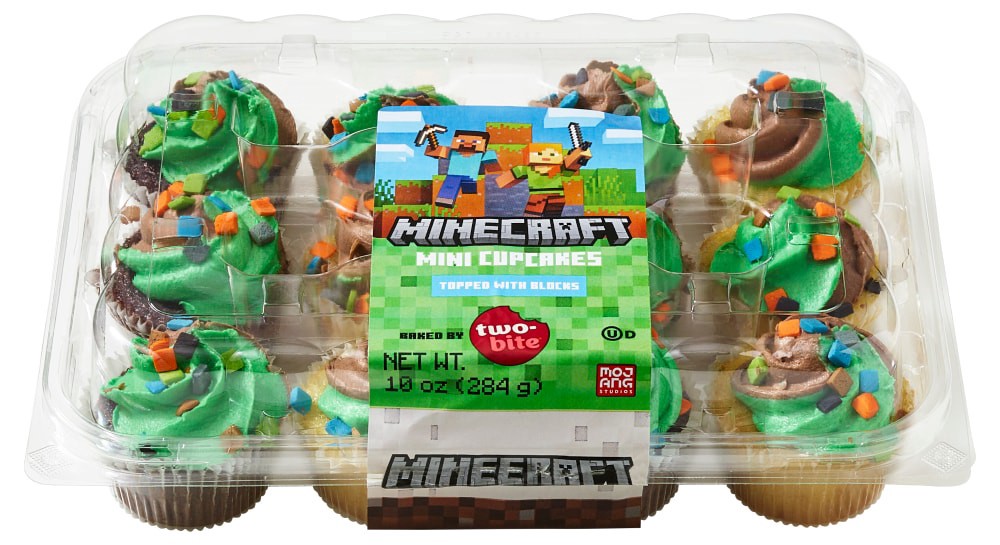 slide 2 of 3, Two Bites Minecraft Mini Cupcakes 12Ct, 1 oz
