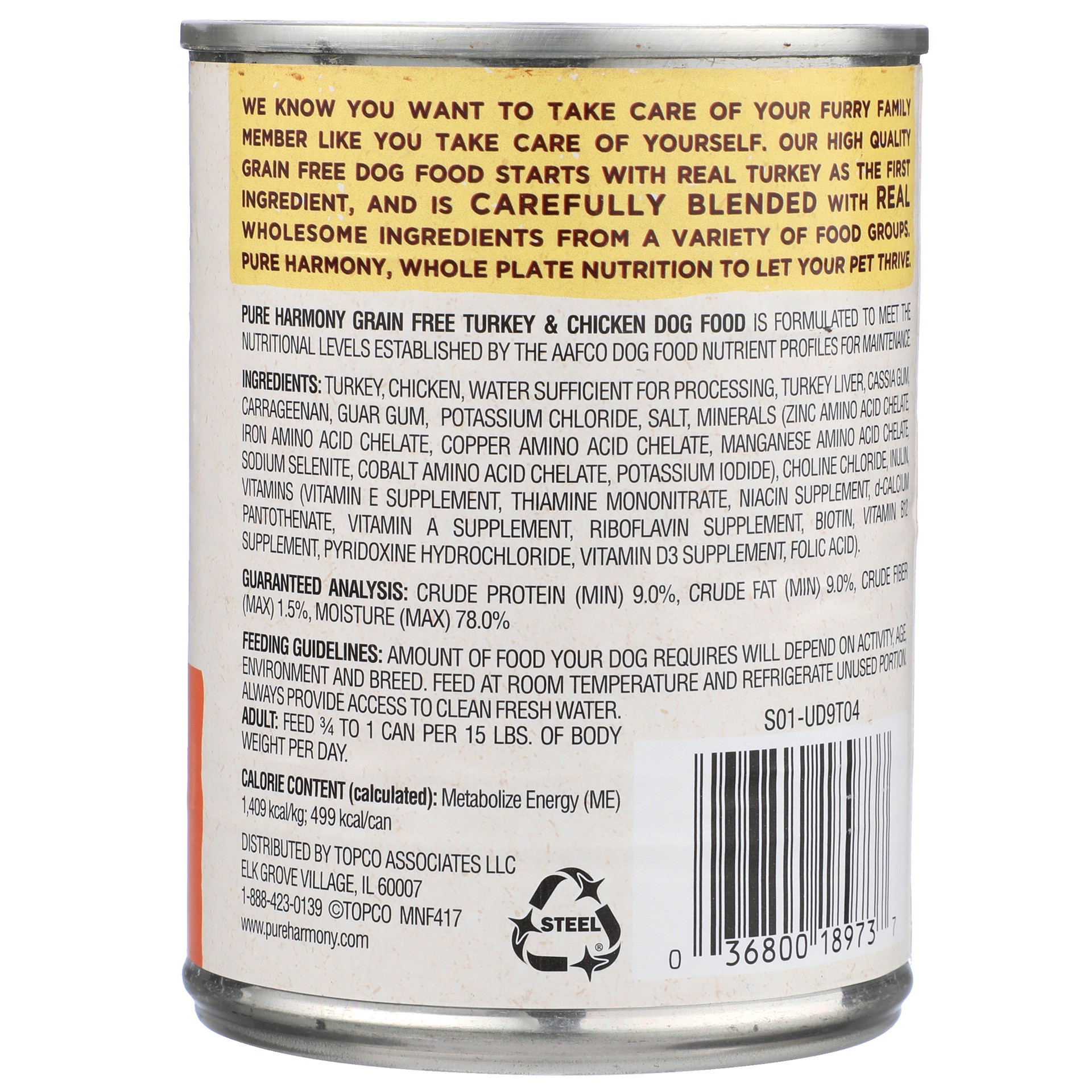 slide 3 of 6, Pure Harmony Super Premium Grain Free Turkey & Chicken Dog Food 12.5 oz, 12.5 oz