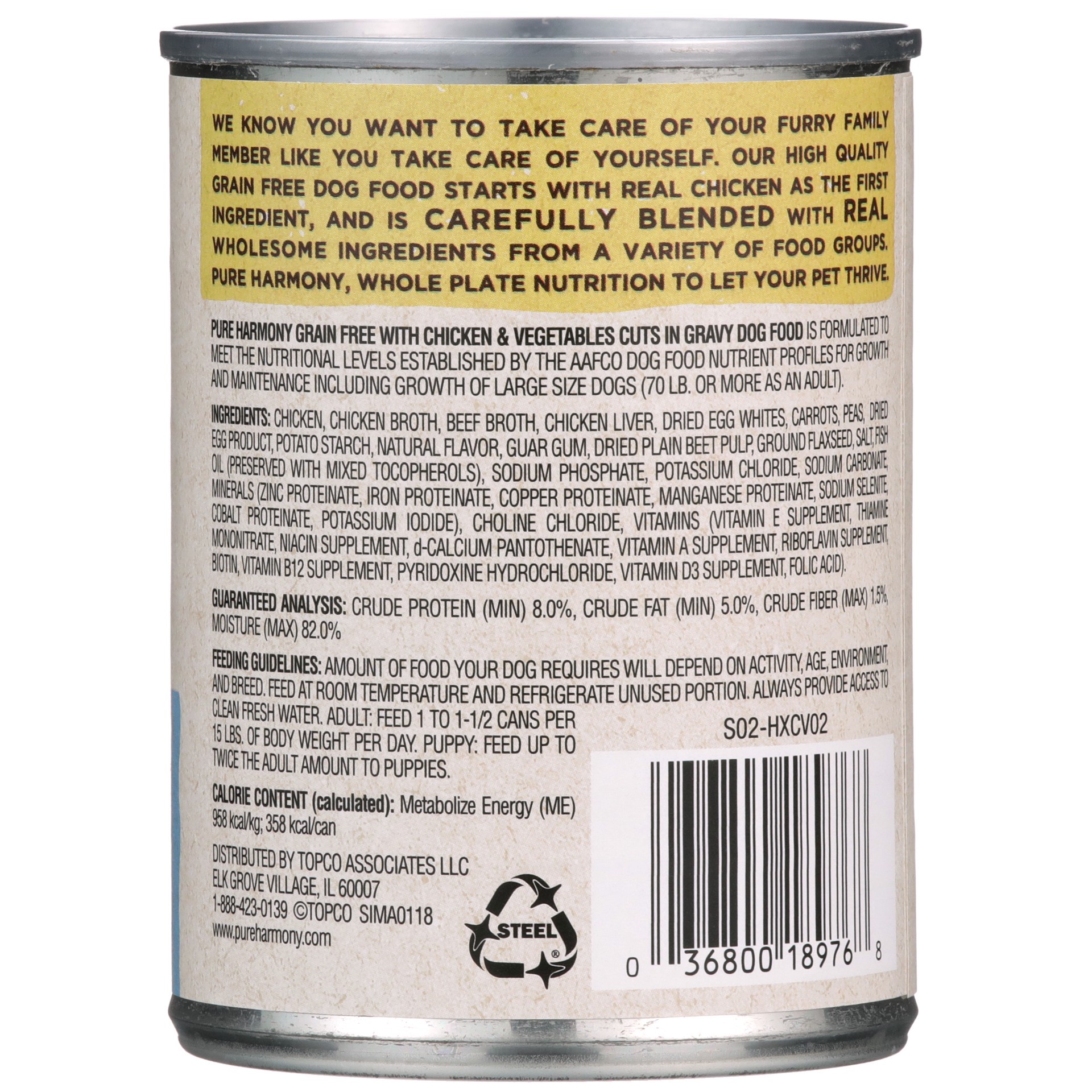 slide 4 of 6, Pure Harmony Super Premium Grain Free Dog Food with Chicken & Vegetables Cuts in Gravy 13.2 oz, 13.2 oz