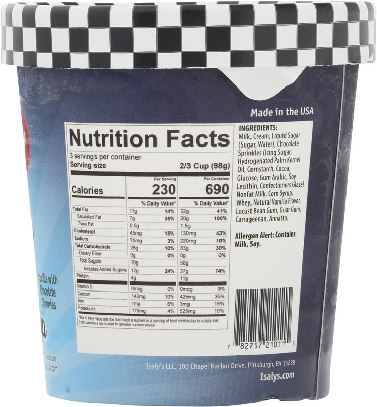 slide 2 of 5, Isalys Premium Chocolate Chip Ice Cream, 16 oz