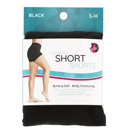 On The Go Super Soft Short Shorts Black 1 Count