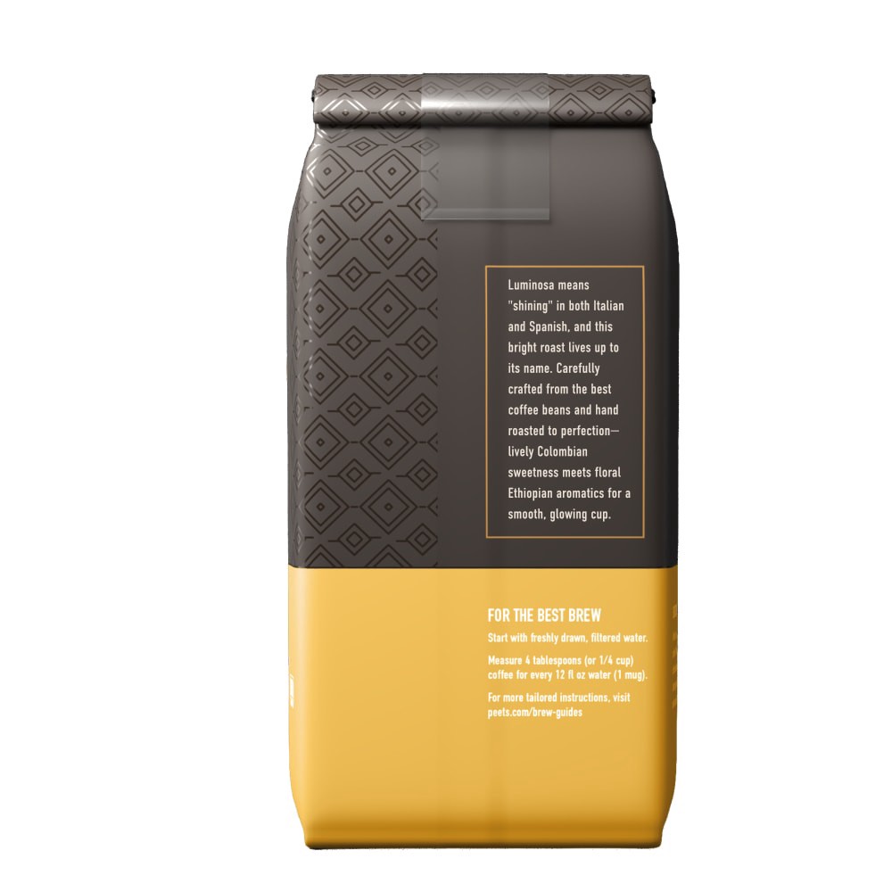 slide 2 of 5, Peet's Coffee, Luminosa Breakfast Blend, Light Roast Ground Coffee - 10.5oz Bags, 10.5 oz