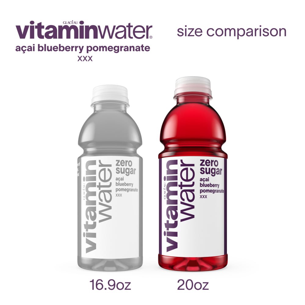 slide 6 of 6, Vitaminwater Zero Sugar Xxx, Electrolyte Enhanced Water W/ Vitamins, Açai-Blueberry-Pomegranate Drink, 20 Fl Oz, 20 fl oz