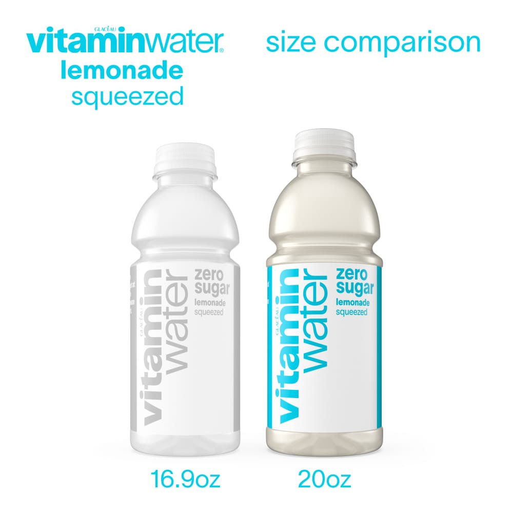 slide 3 of 6, Vitaminwater Zero Sugar Squeezed, Electrolyte Enhanced Water W/ Vitamins, Lemonade Drink, 20 Fl Oz, 20 fl oz