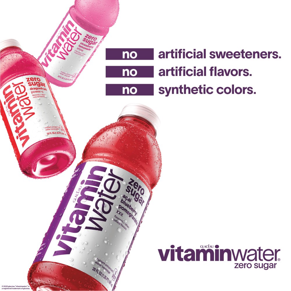 slide 2 of 2, vitaminwater Zero Sugar Squeezed Lemonade Flavored Nutrient Enhanced Water Beverage - 6 ct, 6 ct; 16.9 oz