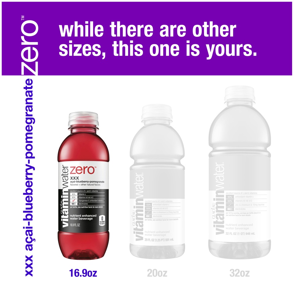 slide 4 of 9, vitaminwater zero sugar xxx Bottles, 16.9 fl oz, 6 Pack, 6 ct; 16.9 fl oz