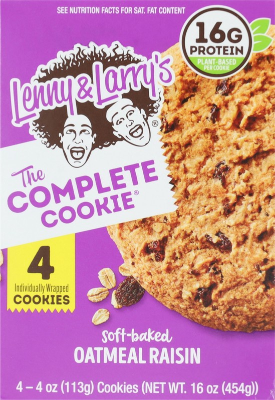 slide 5 of 5, Lenny & Larry's The Complete Cookie, Oatmeal Raisin, 4oz- 4ct, 4 ct