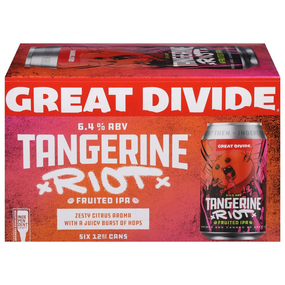 slide 2 of 3, Great Divide Riot Tamgerine Ipa Beer 6 Cans / 12 Fl Oz, 6 ct; 12 oz