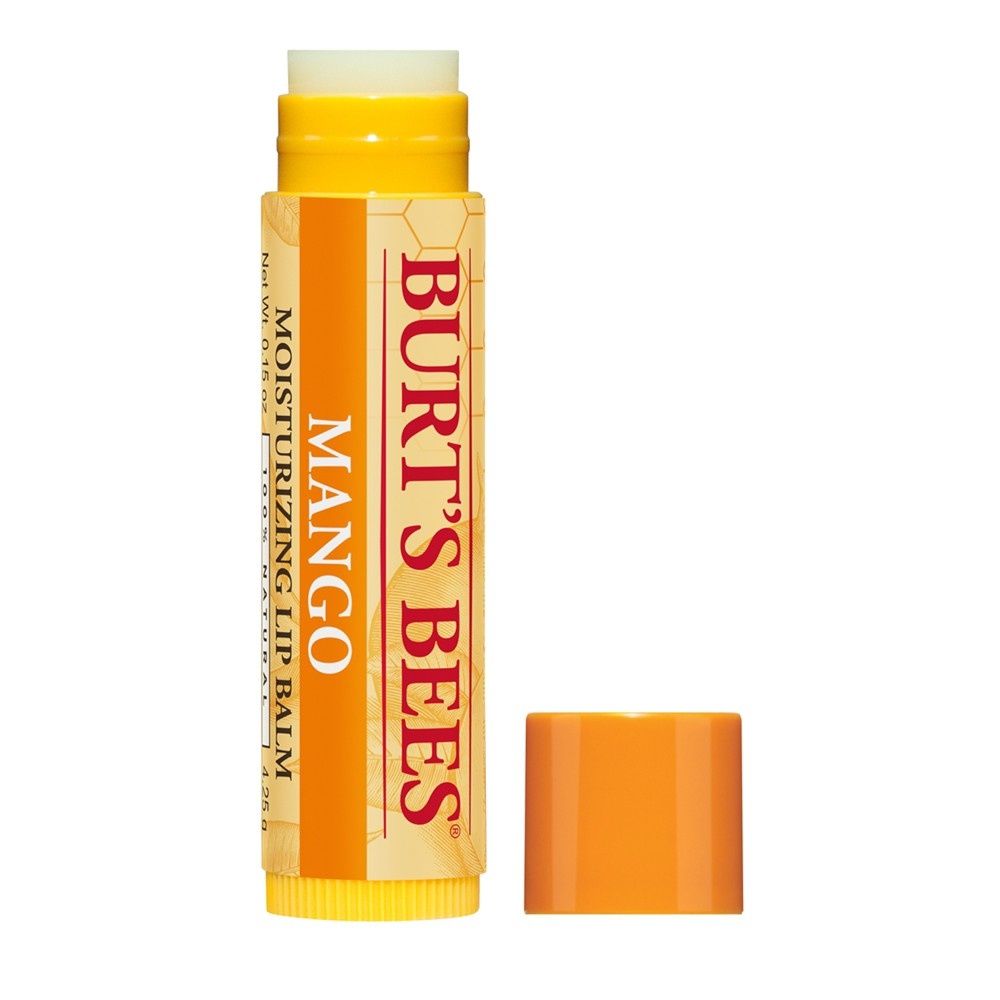 slide 4 of 4, Burt's Bees 100% Natural Moisturizing Lip Balm, Mango Butter with Beeswax & Fruit Extracts - 1 Tube, 0.15 oz