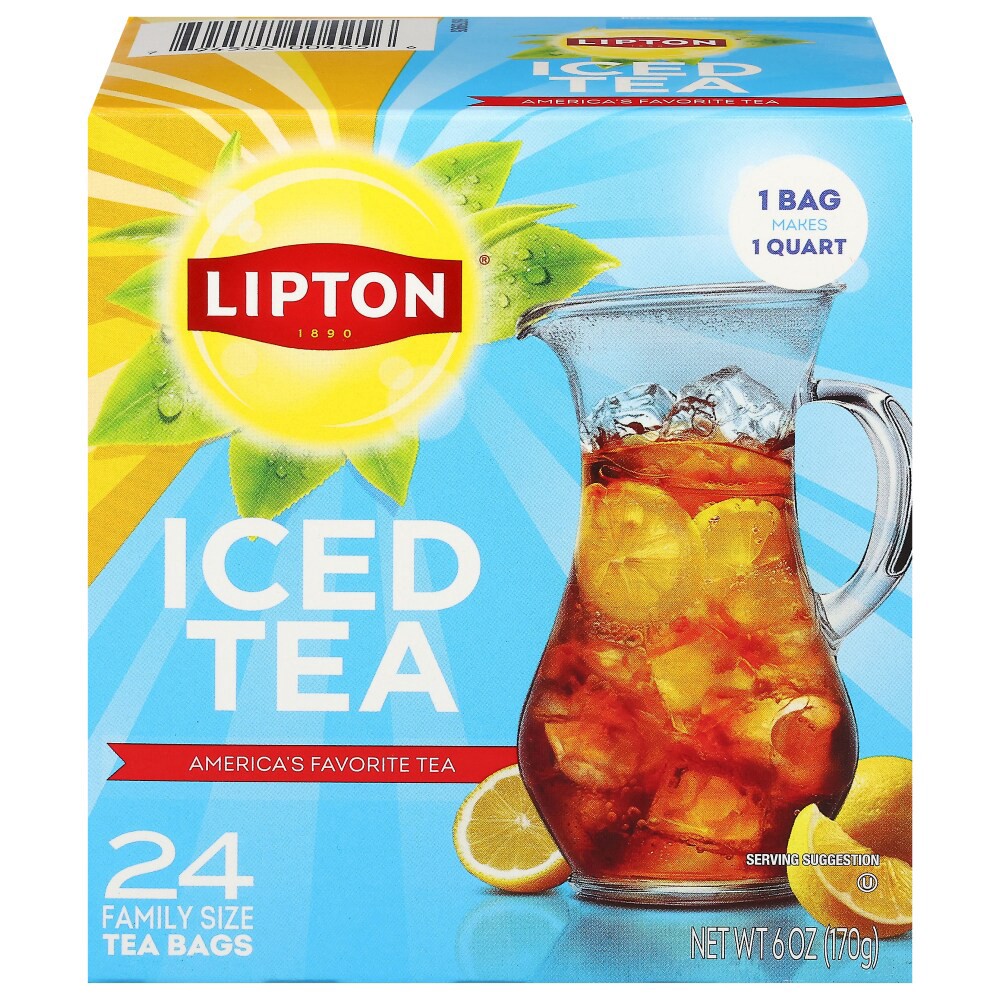 slide 2 of 4, Lipton® Unsweetened Black Iced Tea Family Size Bags, 24 ct / 6 oz