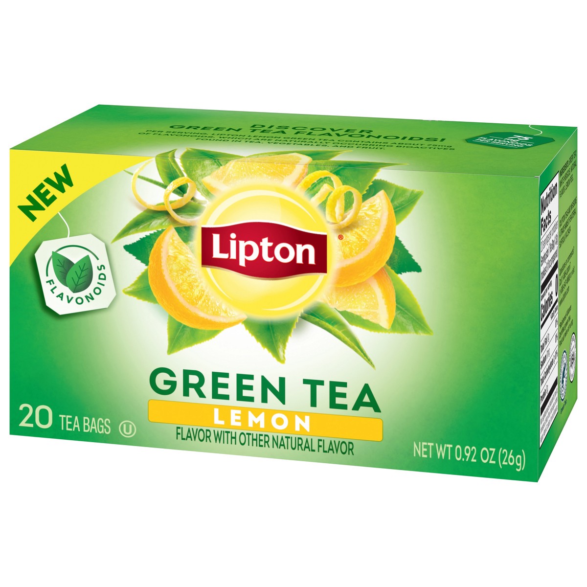 slide 5 of 31, Lipton Lemon Green Tea Bags, Flavored, Unsweetened Teabags for Hot Tea or Iced Tea with Caffeine and Flavonoids, 20ct Box, 20 ct, 0.92 oz