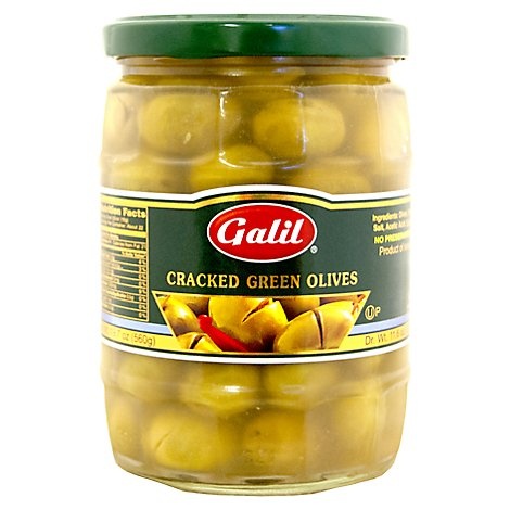 slide 1 of 1, Galil Olives Green Cracked Jar - 18.93Oz, 18.93 oz