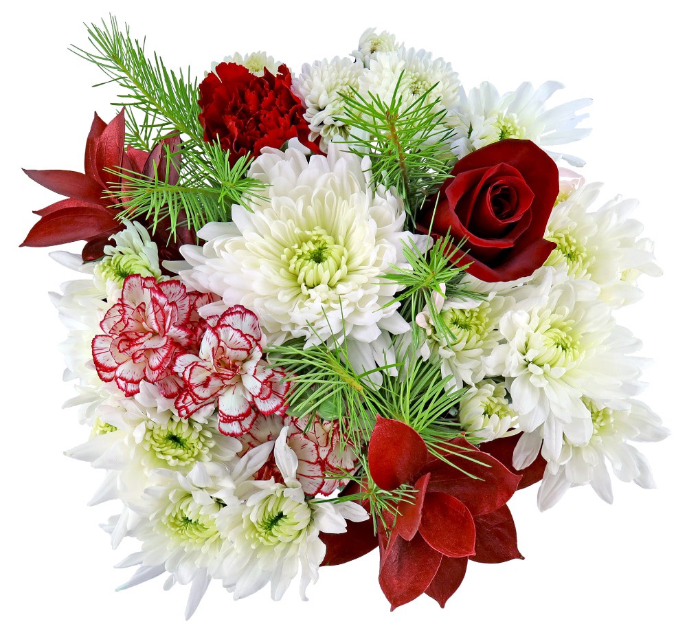 slide 1 of 1, Festive Flurries Fresh Flower Bouquet, 1 ct