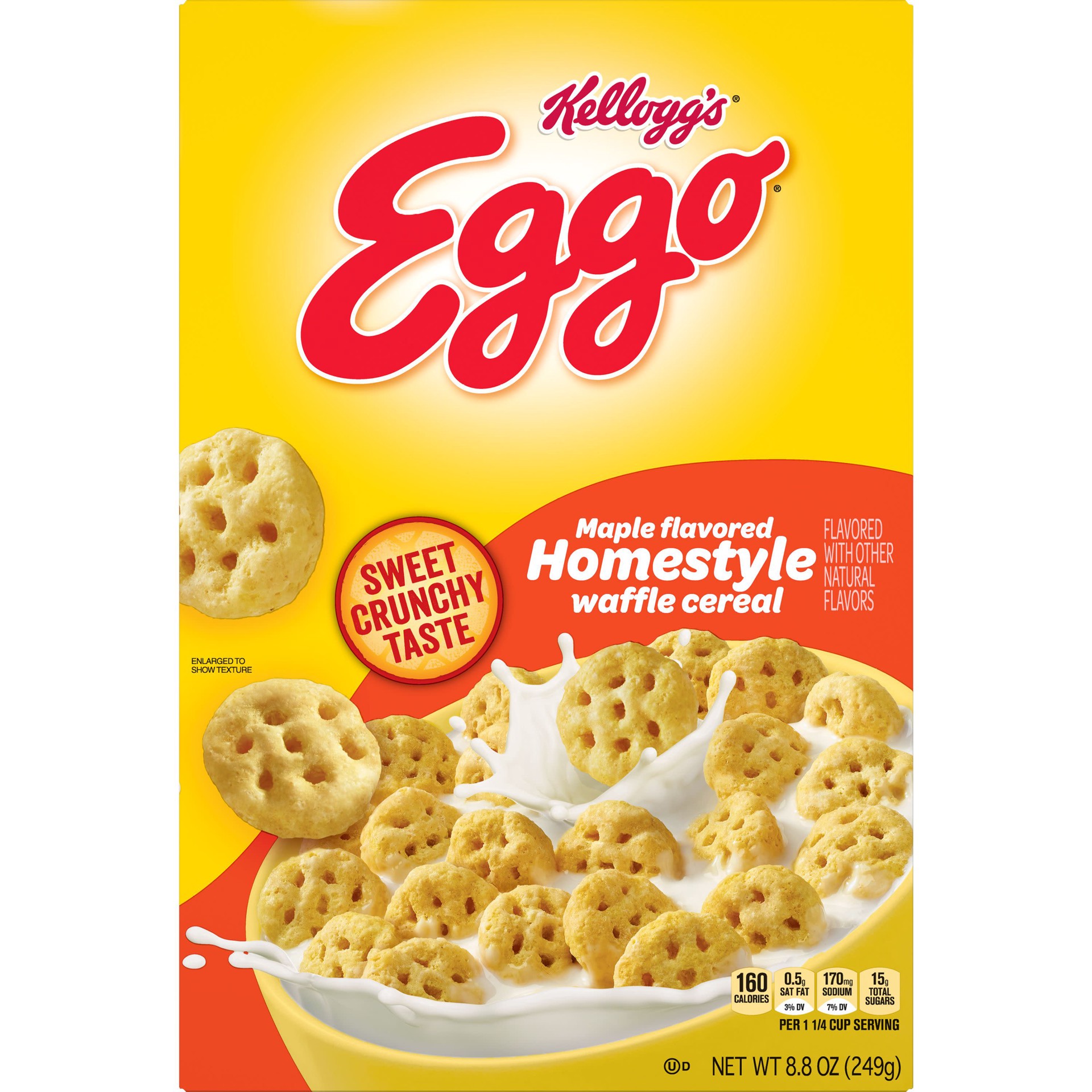 slide 4 of 5, Eggo Kellogg's Eggo, Breakfast Cereal, Maple Flavored Homestyle Waffle, Good Source of 8 Vitamins and Minerals, 8.8oz Box, 8.8 oz