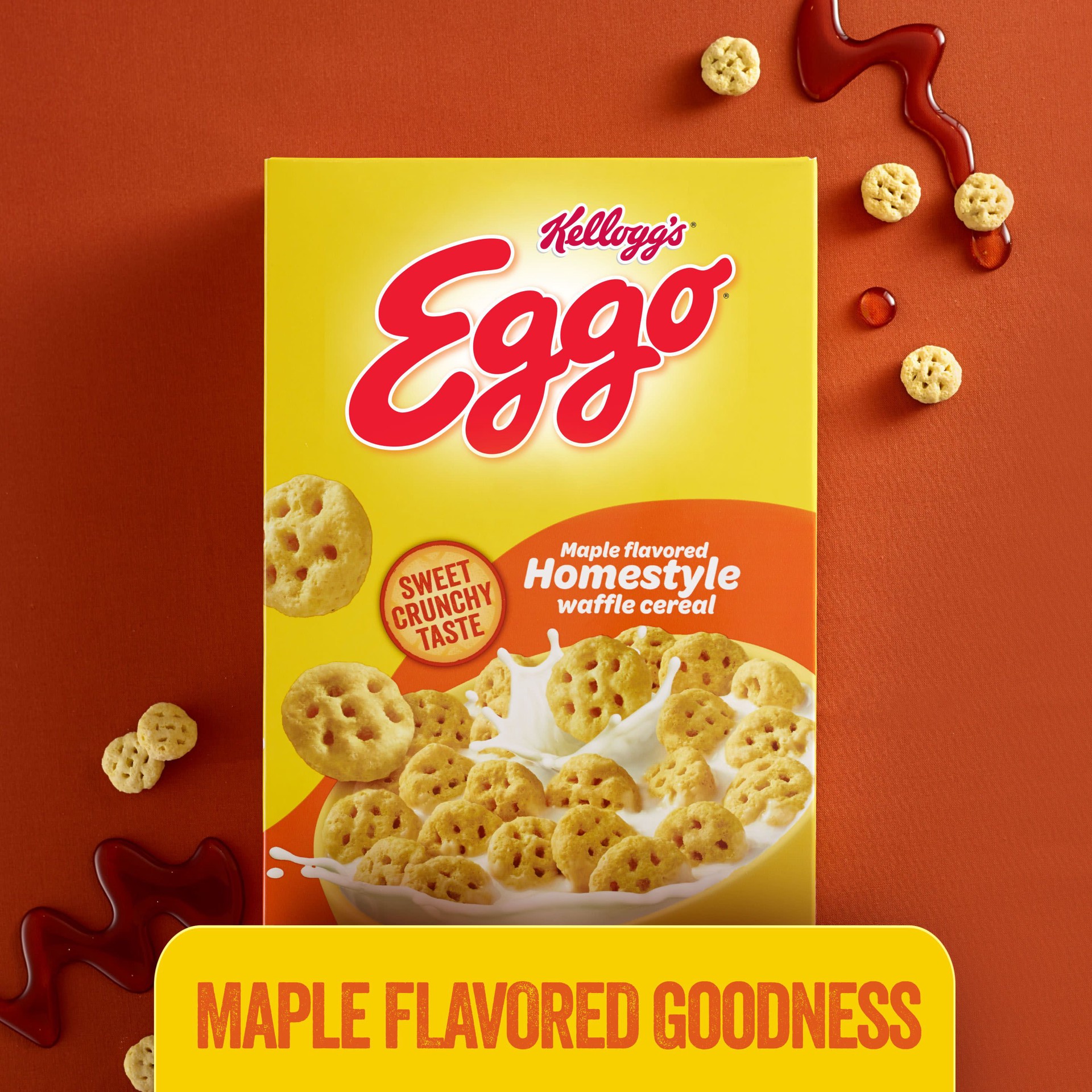 slide 3 of 5, Eggo Kellogg's Eggo, Breakfast Cereal, Maple Flavored Homestyle Waffle, Good Source of 8 Vitamins and Minerals, 8.8oz Box, 8.8 oz