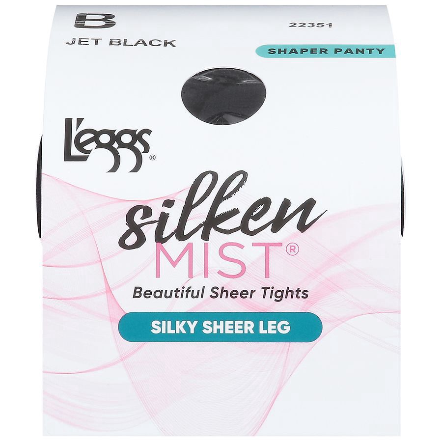 slide 1 of 1, L'eggs Mist B Jet Black Sharper Panty Silken Sheer Tights 1 ea, 1 ct