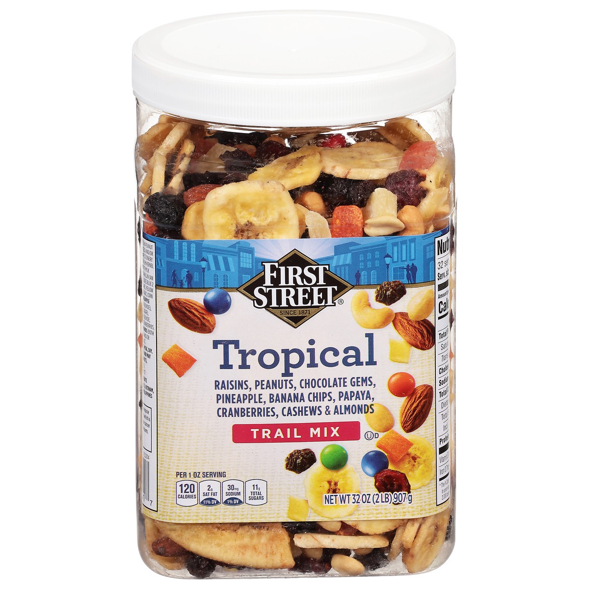 slide 1 of 6, First Street Tropical Trail Mix, 32 oz