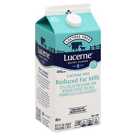 slide 1 of 1, Lucerne Milk Reduced Fat Lactose Free, 64 fl oz