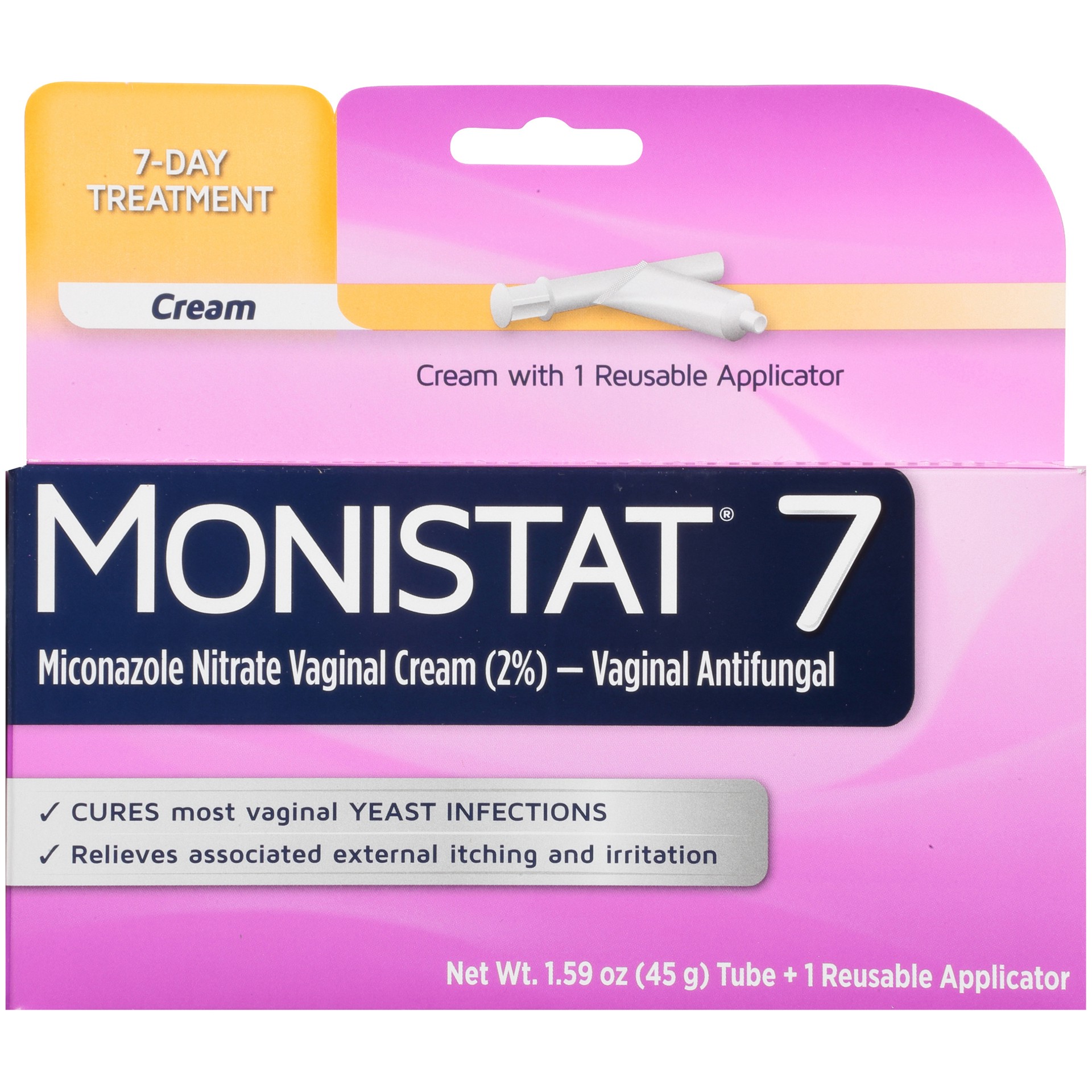 slide 1 of 1, Monistat 7 Vaginal Cream, 7 ct