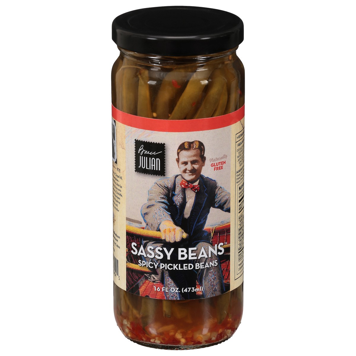 slide 1 of 9, Bruce Julian Sassy Beans Gluten Free Spicy Pickled Beans 16 fl oz, 16 oz