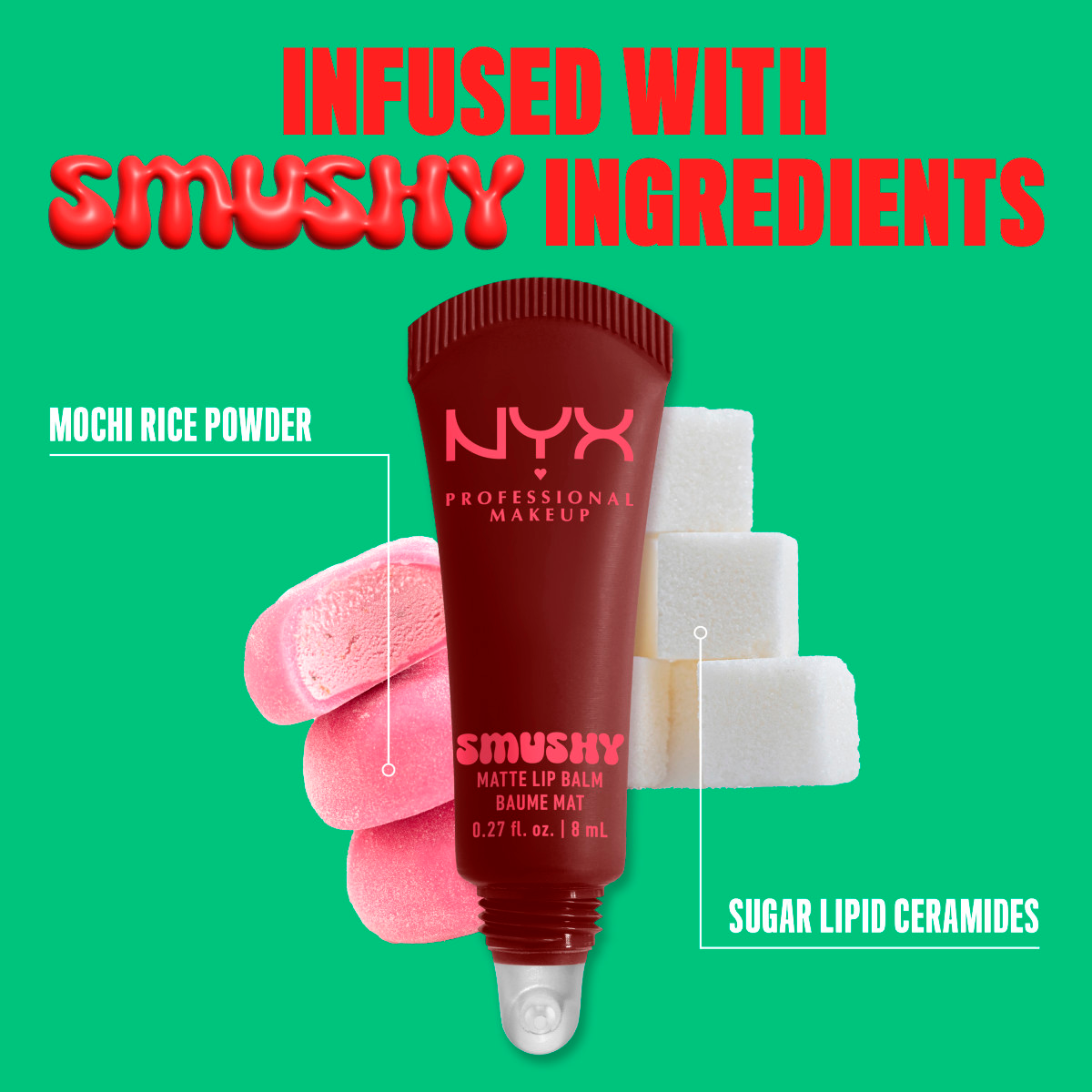 slide 7 of 8, NYX Professional Makeup Matte NYX Professional Makeup Smushy Matte Lip Balm, Smudge Fudge, Smudge Fudge, 0.27 fl oz, 0.27 fl oz