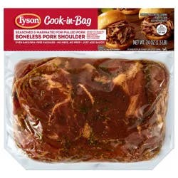 Tyson Cook In Bag Seasoned and Marinated Boneless Pork Shoulder Pulled Pork, 24 oz