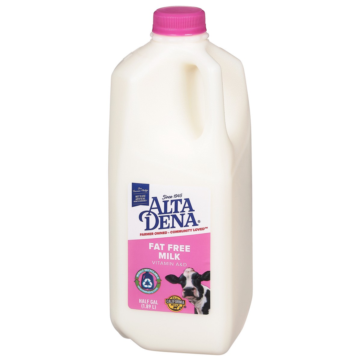 slide 10 of 13, Alta Dena Fat Free Milk Half Gallon, 1/2 gal